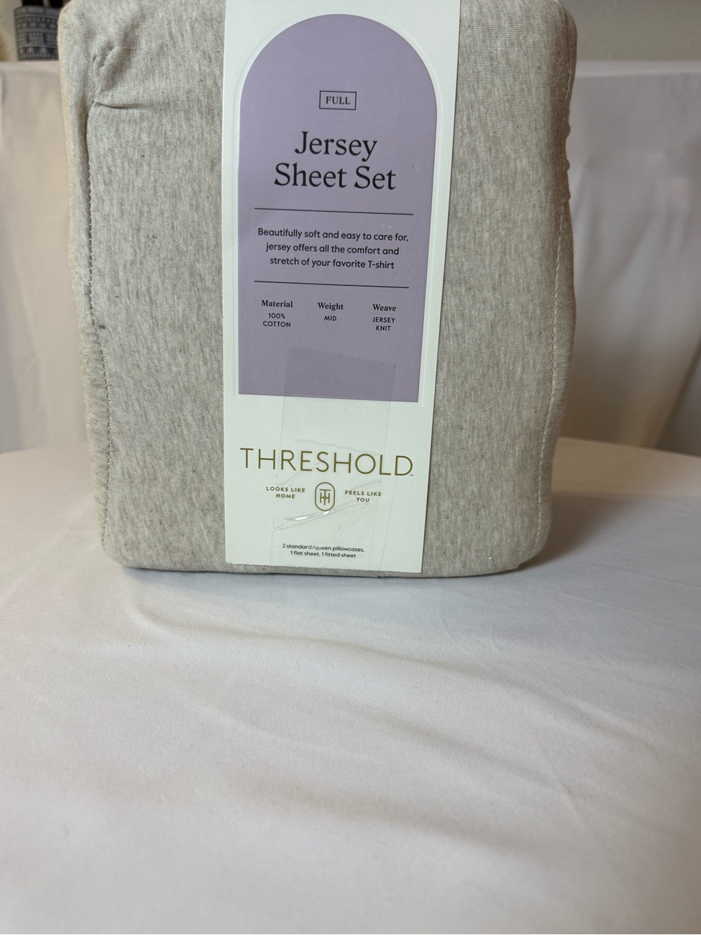 Threshold Jersey Sheet Set - Light Gray